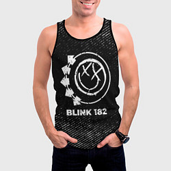 Майка-безрукавка мужская Blink 182 с потертостями на темном фоне, цвет: 3D-черный — фото 2