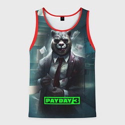 Майка-безрукавка мужская Payday 3 crazy bear, цвет: 3D-красный