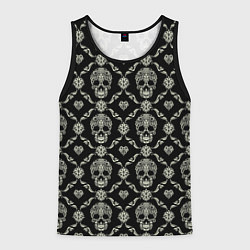 Мужская майка без рукавов Узор с черепами Pattern with skulls