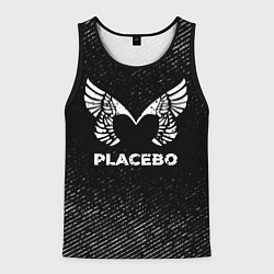 Майка-безрукавка мужская Placebo с потертостями на темном фоне, цвет: 3D-черный