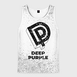 Майка-безрукавка мужская Deep Purple с потертостями на светлом фоне, цвет: 3D-белый