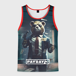 Майка-безрукавка мужская Payday 3 bear, цвет: 3D-красный