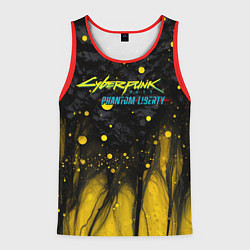 Майка-безрукавка мужская Cyberpunk 2077 phantom liberty black gold, цвет: 3D-красный