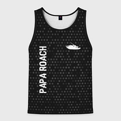Майка-безрукавка мужская Papa Roach glitch на темном фоне: надпись, символ, цвет: 3D-черный