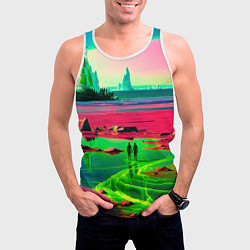 Майка-безрукавка мужская Кислотный мир, цвет: 3D-белый — фото 2