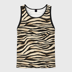 Майка-безрукавка мужская Шкура зебры и белого тигра, цвет: 3D-черный