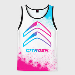 Майка-безрукавка мужская Citroen neon gradient style, цвет: 3D-черный