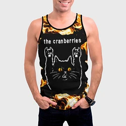 Майка-безрукавка мужская The Cranberries рок кот и огонь, цвет: 3D-черный — фото 2