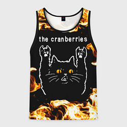 Майка-безрукавка мужская The Cranberries рок кот и огонь, цвет: 3D-черный