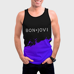 Майка-безрукавка мужская Bon Jovi purple grunge, цвет: 3D-черный — фото 2