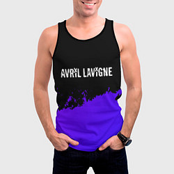 Майка-безрукавка мужская Avril Lavigne purple grunge, цвет: 3D-черный — фото 2