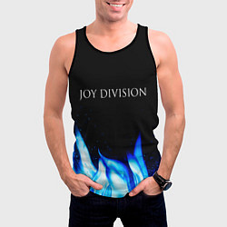 Майка-безрукавка мужская Joy Division blue fire, цвет: 3D-черный — фото 2