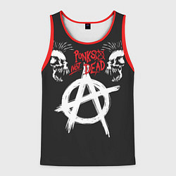 Майка-безрукавка мужская Punks not dead - анархия, цвет: 3D-красный