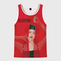 Майка-безрукавка мужская Blackpink red background, цвет: 3D-белый