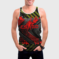 Майка-безрукавка мужская CS GO red logo, цвет: 3D-белый — фото 2