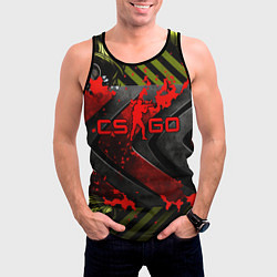 Майка-безрукавка мужская CS GO red logo, цвет: 3D-черный — фото 2
