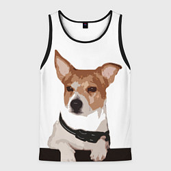 Майка-безрукавка мужская Джек-рассел терьер, цвет: 3D-черный