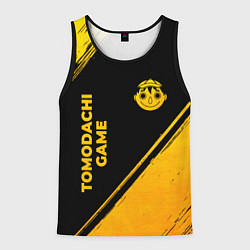 Майка-безрукавка мужская Tomodachi Game - gold gradient: надпись, символ, цвет: 3D-черный