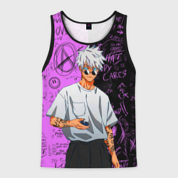Майка-безрукавка мужская Модный Сатору Годжо - Магическая битва, цвет: 3D-черный