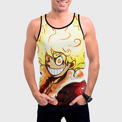 Майка-безрукавка мужская Луффи 5 гир бог Ника - One Piece, цвет: 3D-черный — фото 2
