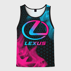 Майка-безрукавка мужская Lexus - neon gradient, цвет: 3D-черный