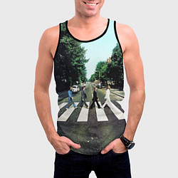 Майка-безрукавка мужская The Beatles альбом Abbey Road, цвет: 3D-черный — фото 2