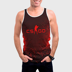 Майка-безрукавка мужская CSGO logo dark red, цвет: 3D-белый — фото 2