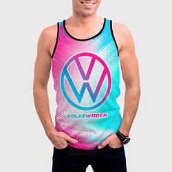 Майка-безрукавка мужская Volkswagen neon gradient style, цвет: 3D-черный — фото 2