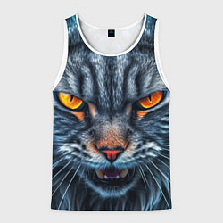 Мужская майка без рукавов Angry cat
