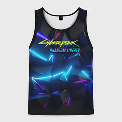 Майка-безрукавка мужская Cyberpunk неоновые плиты, цвет: 3D-черный