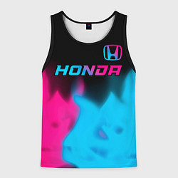 Майка-безрукавка мужская Honda - neon gradient: символ сверху, цвет: 3D-черный