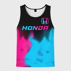 Майка-безрукавка мужская Honda - neon gradient: символ сверху, цвет: 3D-черный