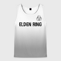 Майка-безрукавка мужская Elden Ring glitch на светлом фоне: символ сверху, цвет: 3D-белый