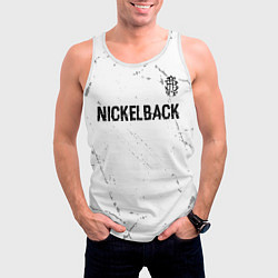 Майка-безрукавка мужская Nickelback glitch на светлом фоне: символ сверху, цвет: 3D-белый — фото 2