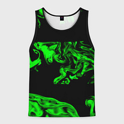 Майка-безрукавка мужская Зеленый светящийся дым, цвет: 3D-черный
