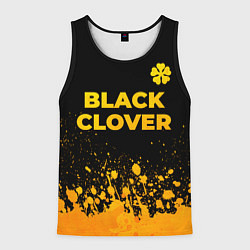 Майка-безрукавка мужская Black Clover - gold gradient: символ сверху, цвет: 3D-черный