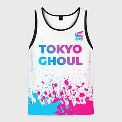Майка-безрукавка мужская Tokyo Ghoul neon gradient style: символ сверху, цвет: 3D-черный
