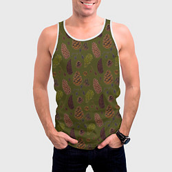 Майка-безрукавка мужская Шишки разные, цвет: 3D-белый — фото 2