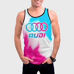 Майка-безрукавка мужская Audi neon gradient style, цвет: 3D-черный — фото 2