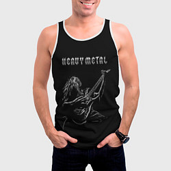 Майка-безрукавка мужская Heavy metal metalhead, цвет: 3D-белый — фото 2