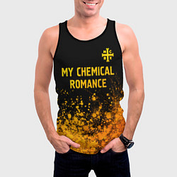 Майка-безрукавка мужская My Chemical Romance - gold gradient: символ сверху, цвет: 3D-черный — фото 2