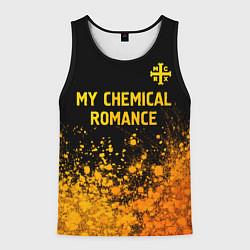 Майка-безрукавка мужская My Chemical Romance - gold gradient: символ сверху, цвет: 3D-черный