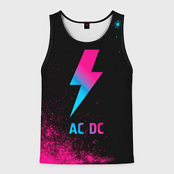 Майка-безрукавка мужская AC DC - neon gradient, цвет: 3D-черный