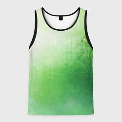 Майка-безрукавка мужская Зелёные пиксели, цвет: 3D-черный