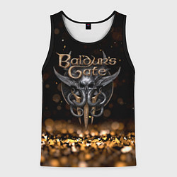 Майка-безрукавка мужская Baldurs Gate 3 logo dark gold logo, цвет: 3D-черный