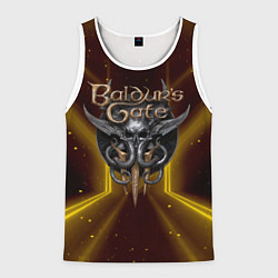 Майка-безрукавка мужская Baldurs Gate 3 logo black gold, цвет: 3D-белый