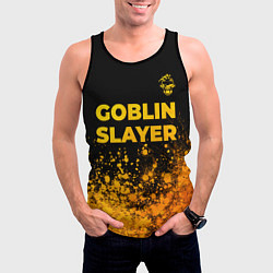 Майка-безрукавка мужская Goblin Slayer - gold gradient: символ сверху, цвет: 3D-черный — фото 2