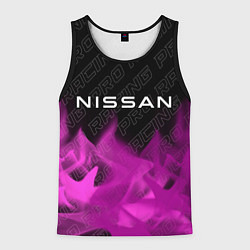 Майка-безрукавка мужская Nissan pro racing: символ сверху, цвет: 3D-черный