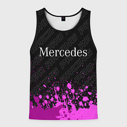 Майка-безрукавка мужская Mercedes pro racing: символ сверху, цвет: 3D-черный