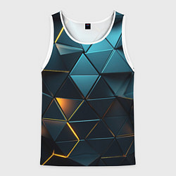 Майка-безрукавка мужская Объемные частицы с подсветкой, цвет: 3D-белый